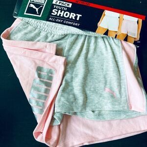 NWT Puma Girls 2-pk Shorts Set M